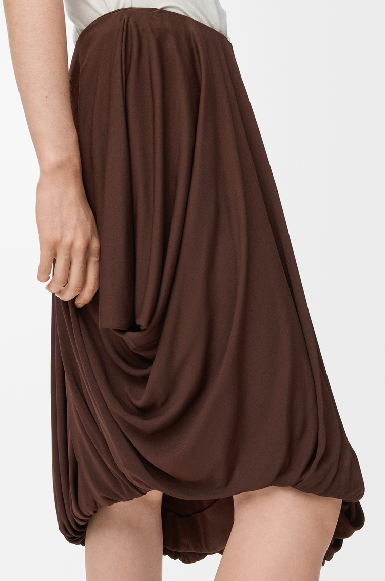 LOEWE Jupe drapée en viscose Café