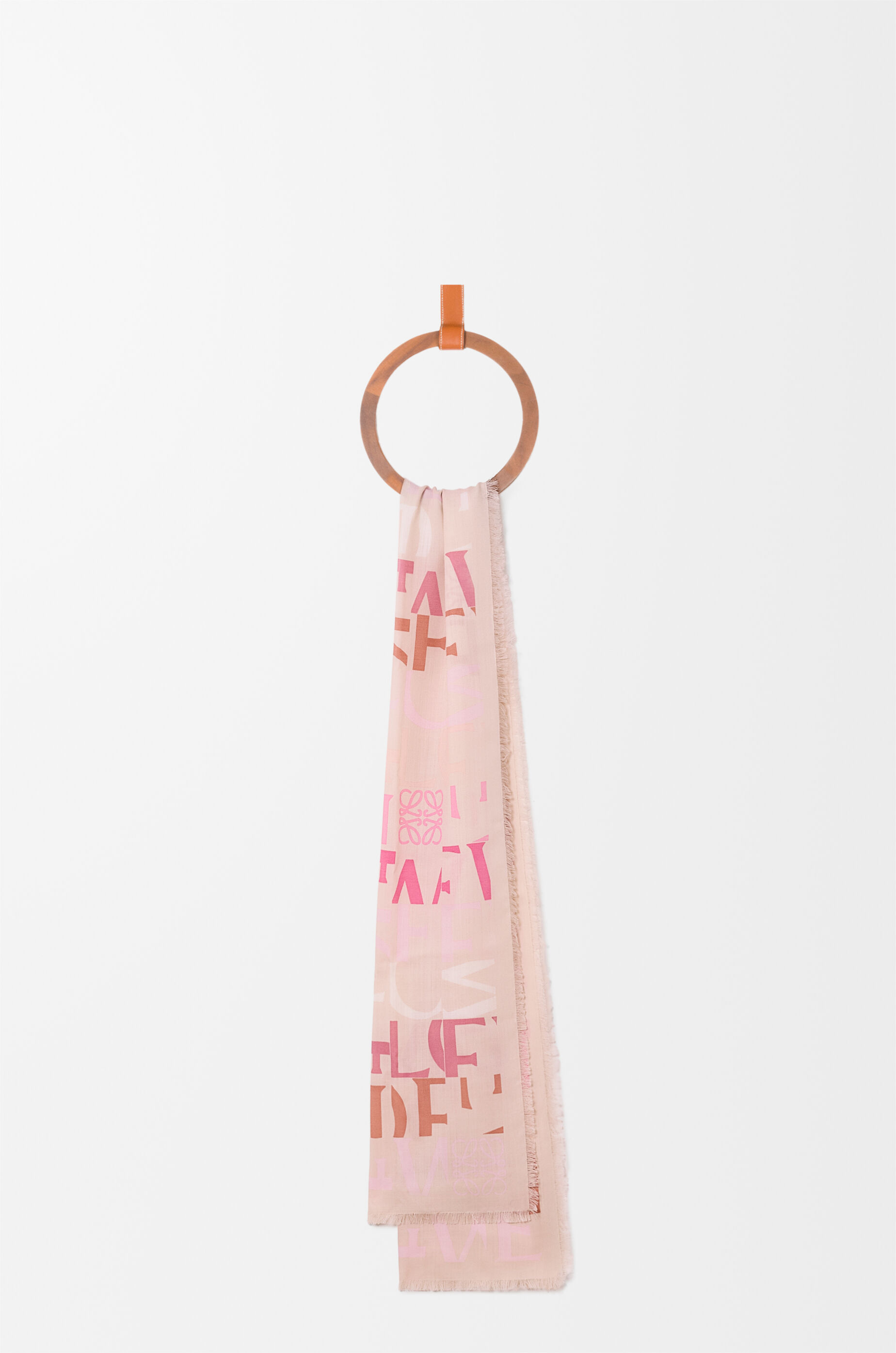 Scarf in wool, silk and cashmere blend Pink - LOEWE USA Official