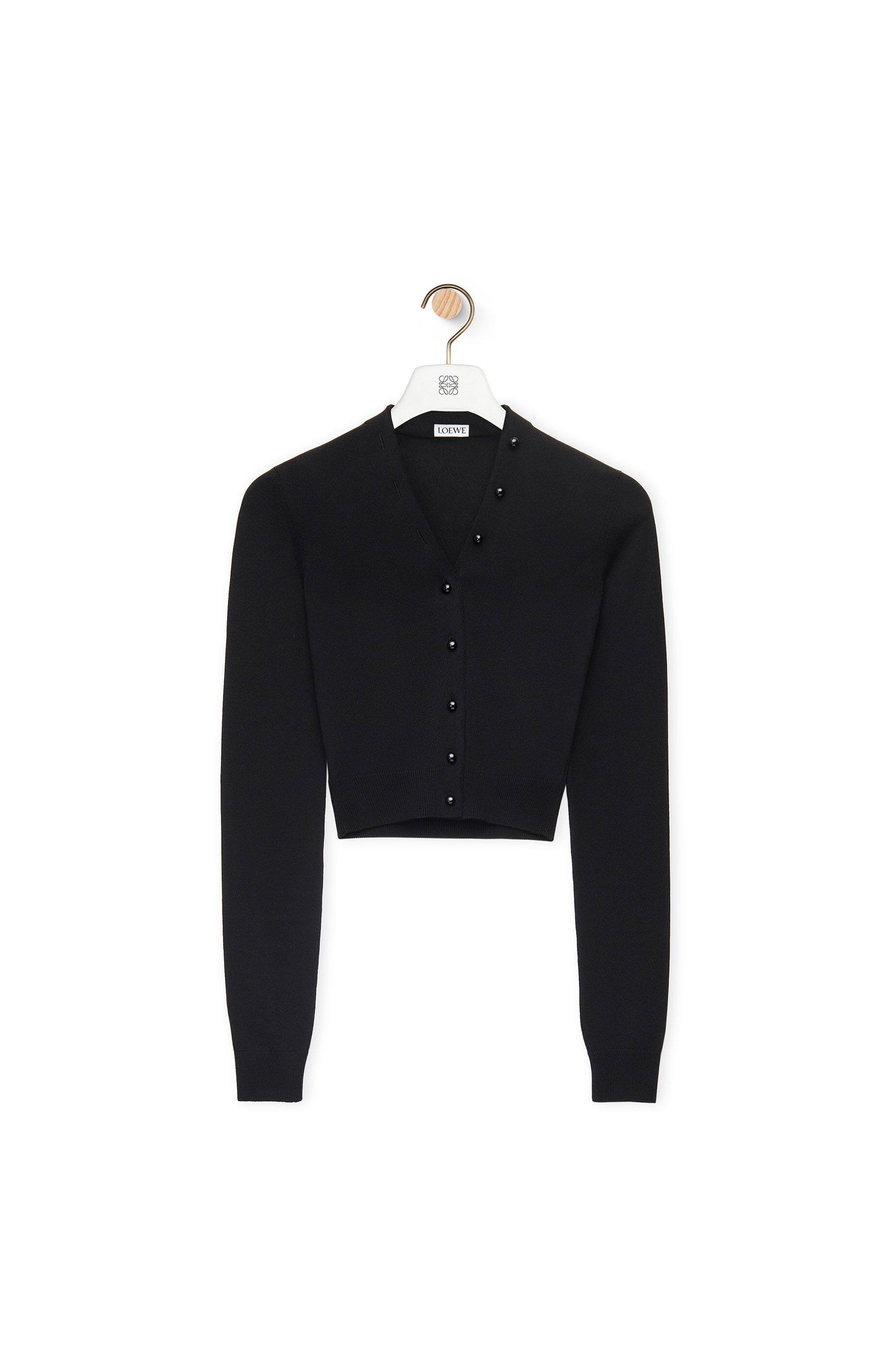 Cropped cardigan in viscose Black - LOEWE