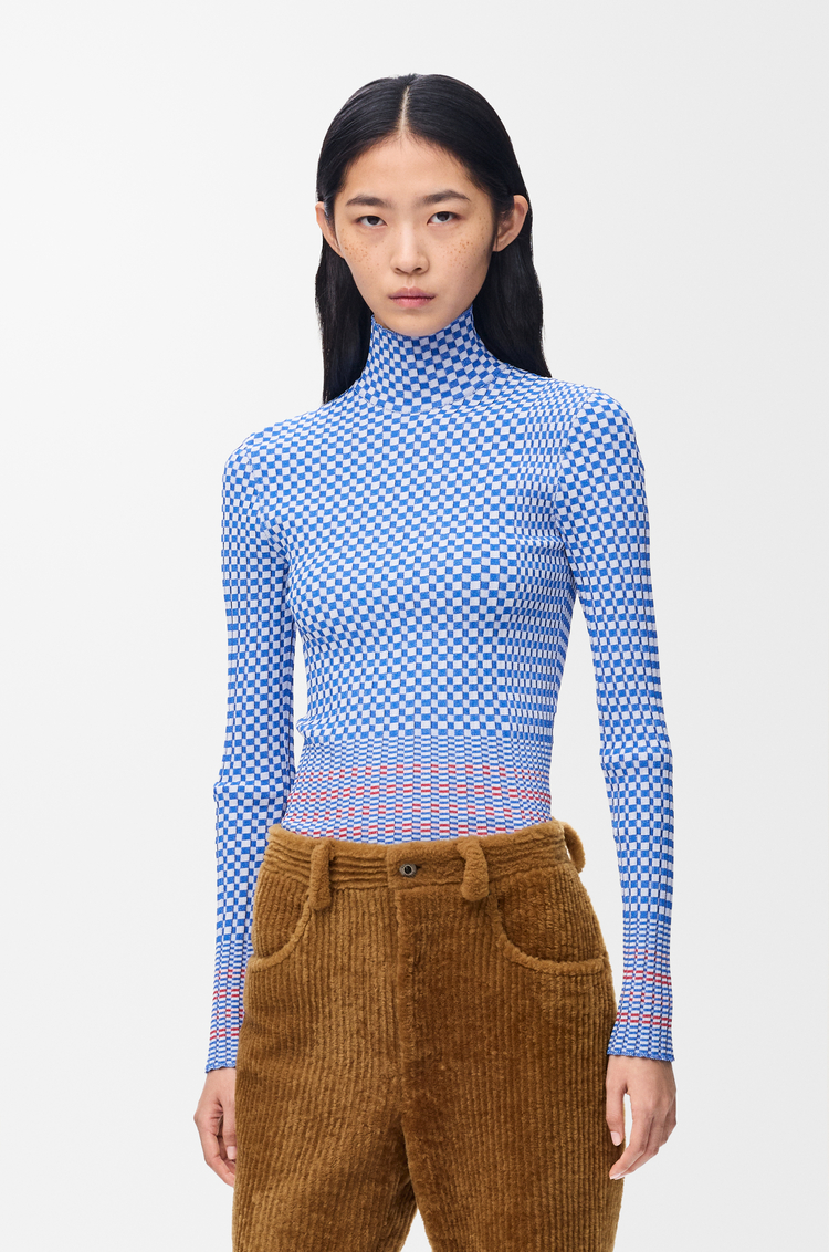 LOEWE Top en mezcla de viscosa Azul/Blanco