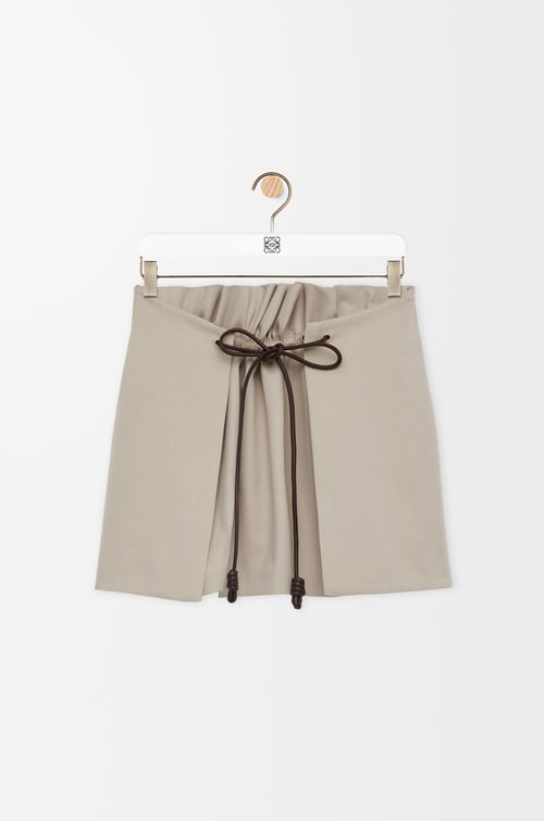 LOEWE Minifalda en algodón y seda Beige Claro
