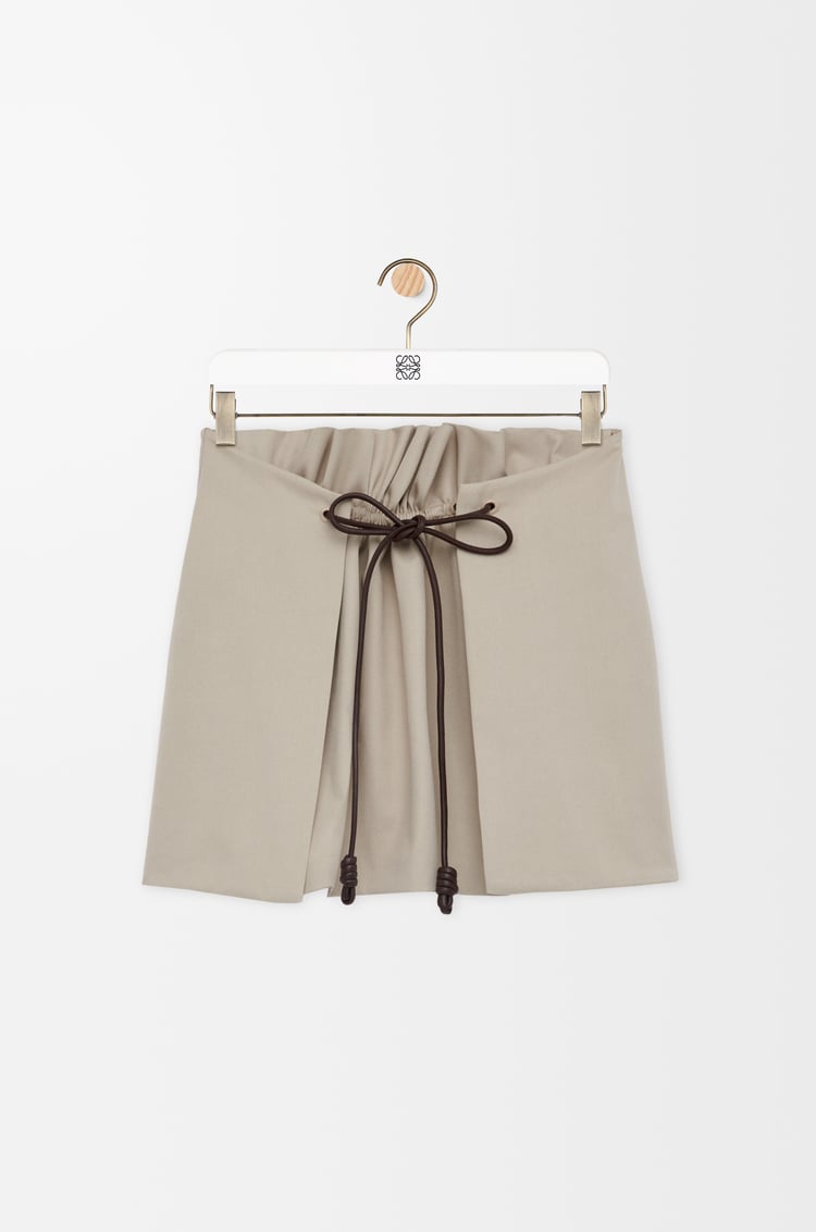 LOEWE Minifalda en algodón y seda Beige Claro