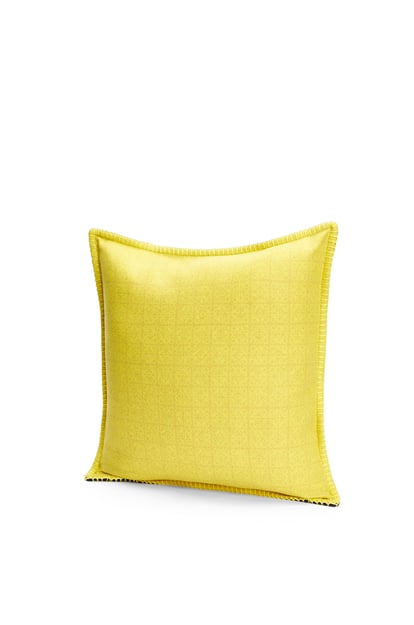 LOEWE Anagram cushion in wool Navy/Yellow plp_rd