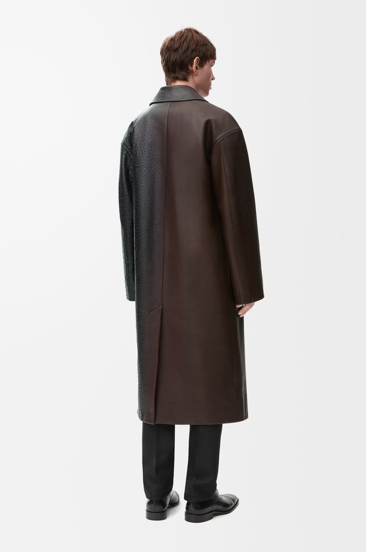 LOEWE 纳帕牛皮革大衣 深棕色