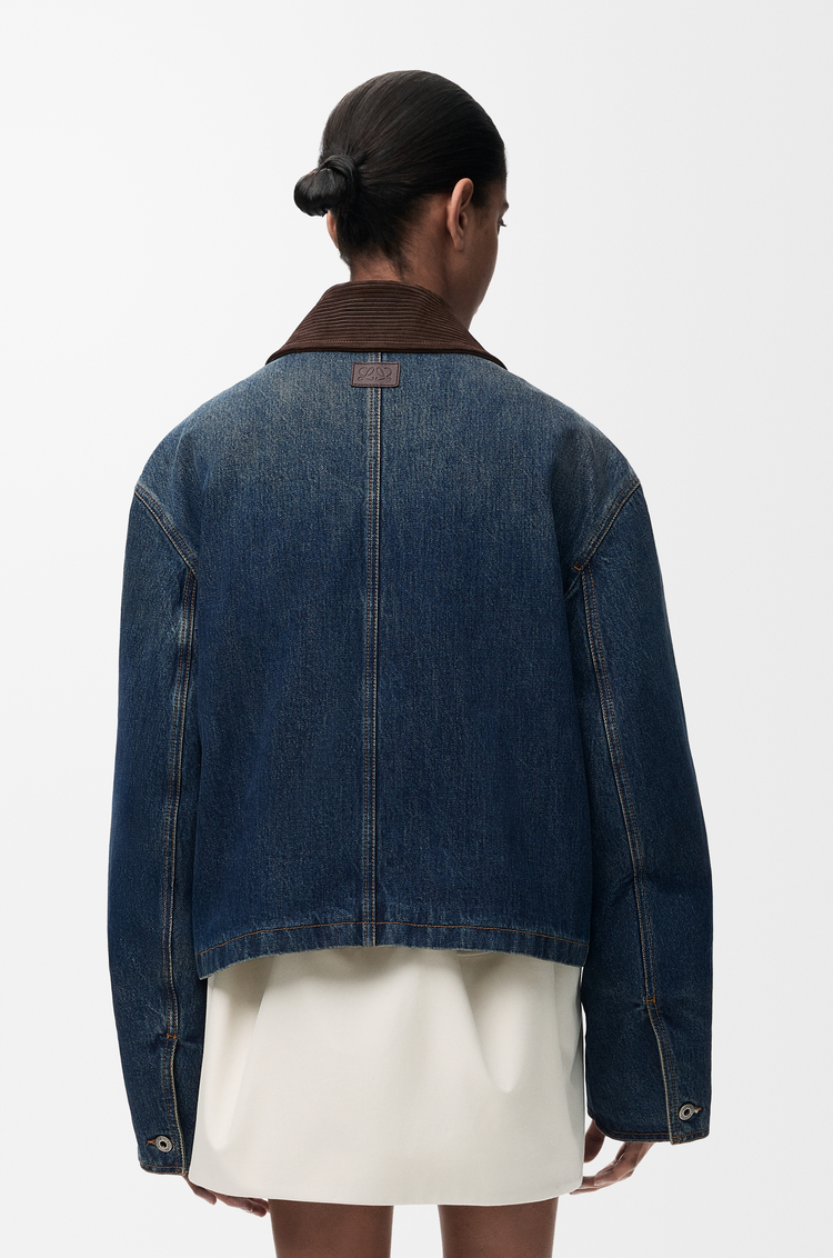 LOEWE Parka corta en denim Azul Oscuro