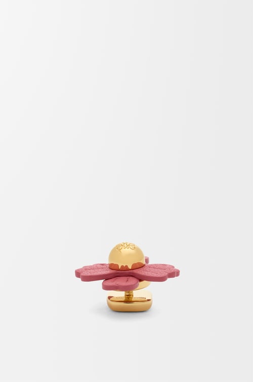 LOEWE Flower pin in calfskin Pink