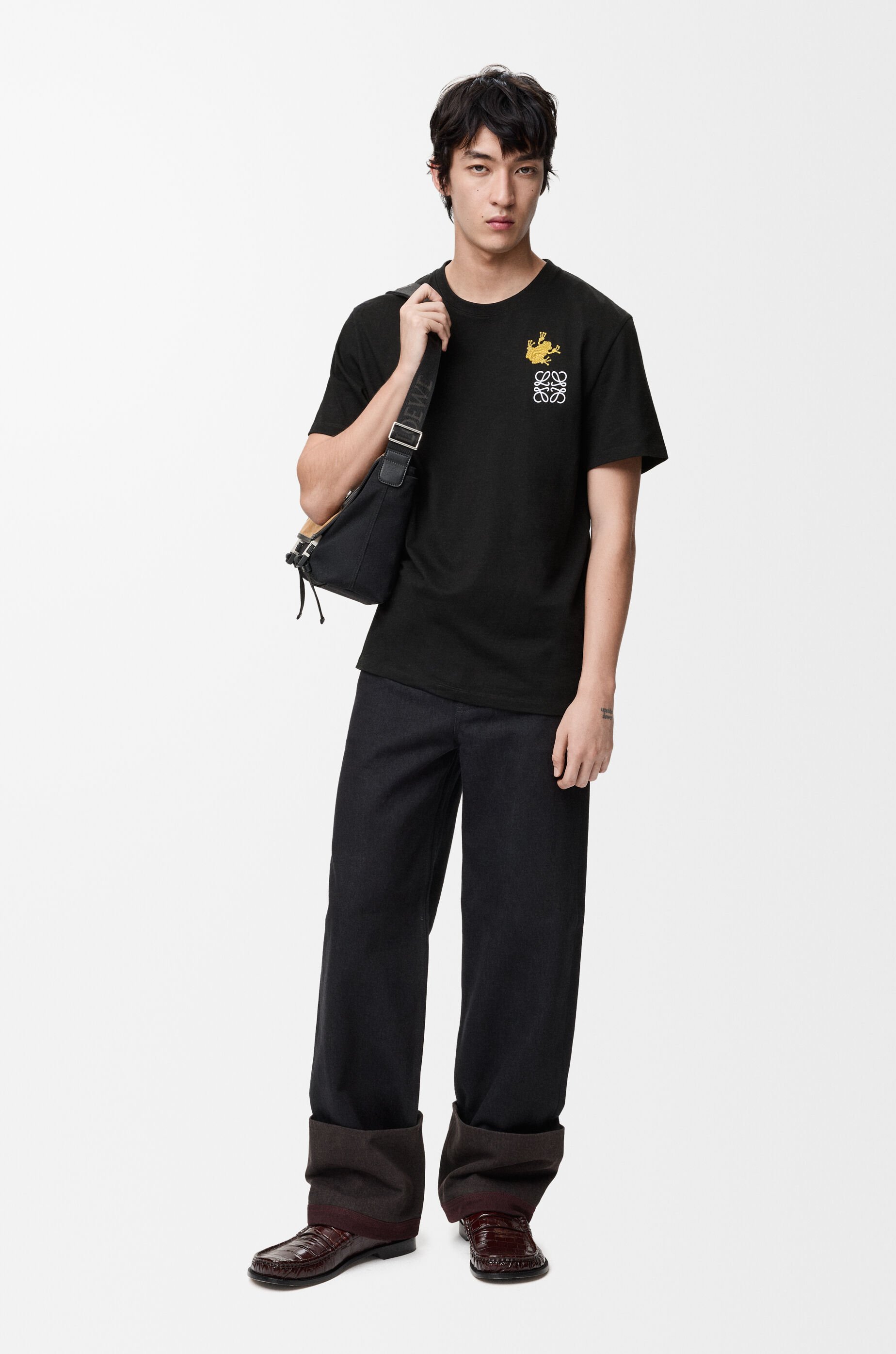 ロエベ　リラックスフィットTシャツ　サイズ:XL ブラック LOEWE】リラックスフィット Tシャツ（コットン） (LOEWE/Tシャツ