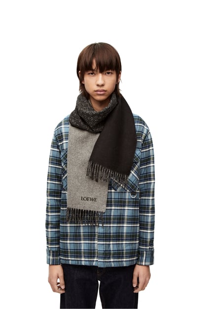 LOEWE Scarf in wool and cashmere Black/Grey plp_rd