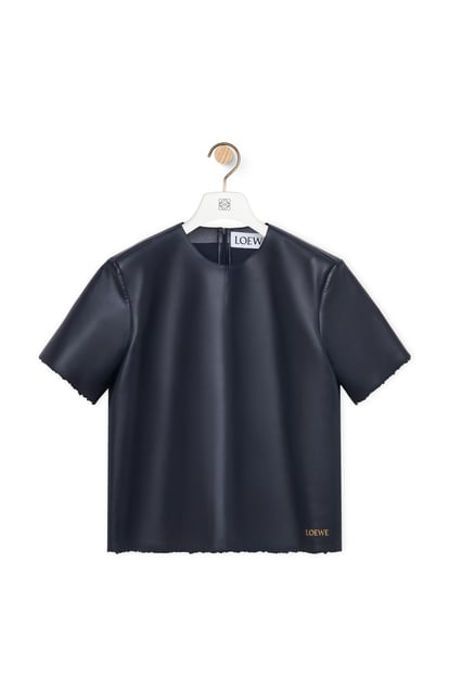 LOEWE T-Shirt aus Nappa-Lammleder Marineblau plp_rd