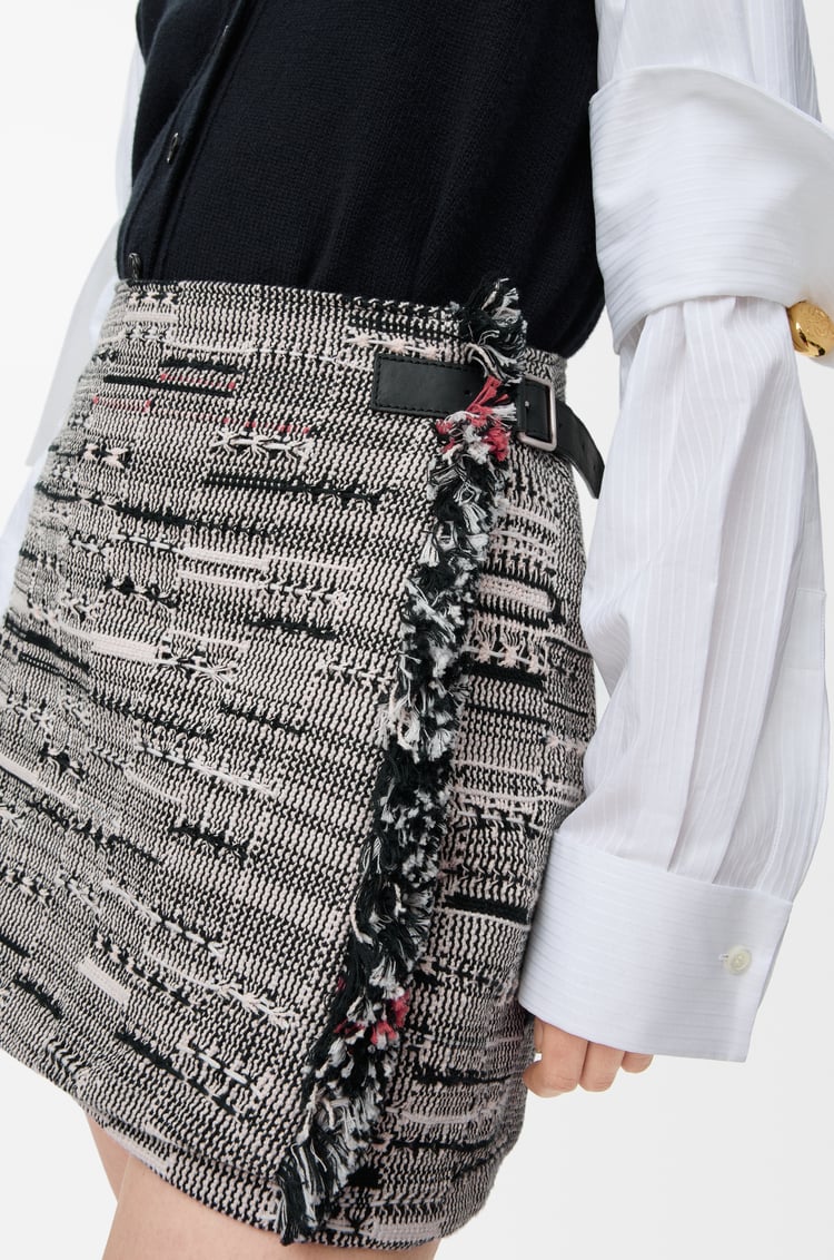 LOEWE Falda en jacquard de algodón Negro/Blanco