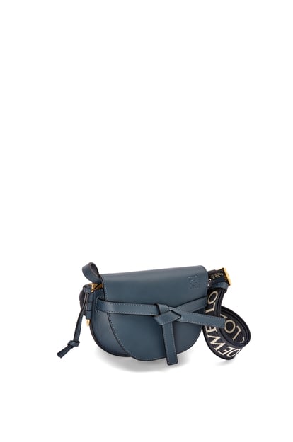LOEWE Mini Gate Dual bag in soft calfskin and jacquard 瑪瑙藍 plp_rd
