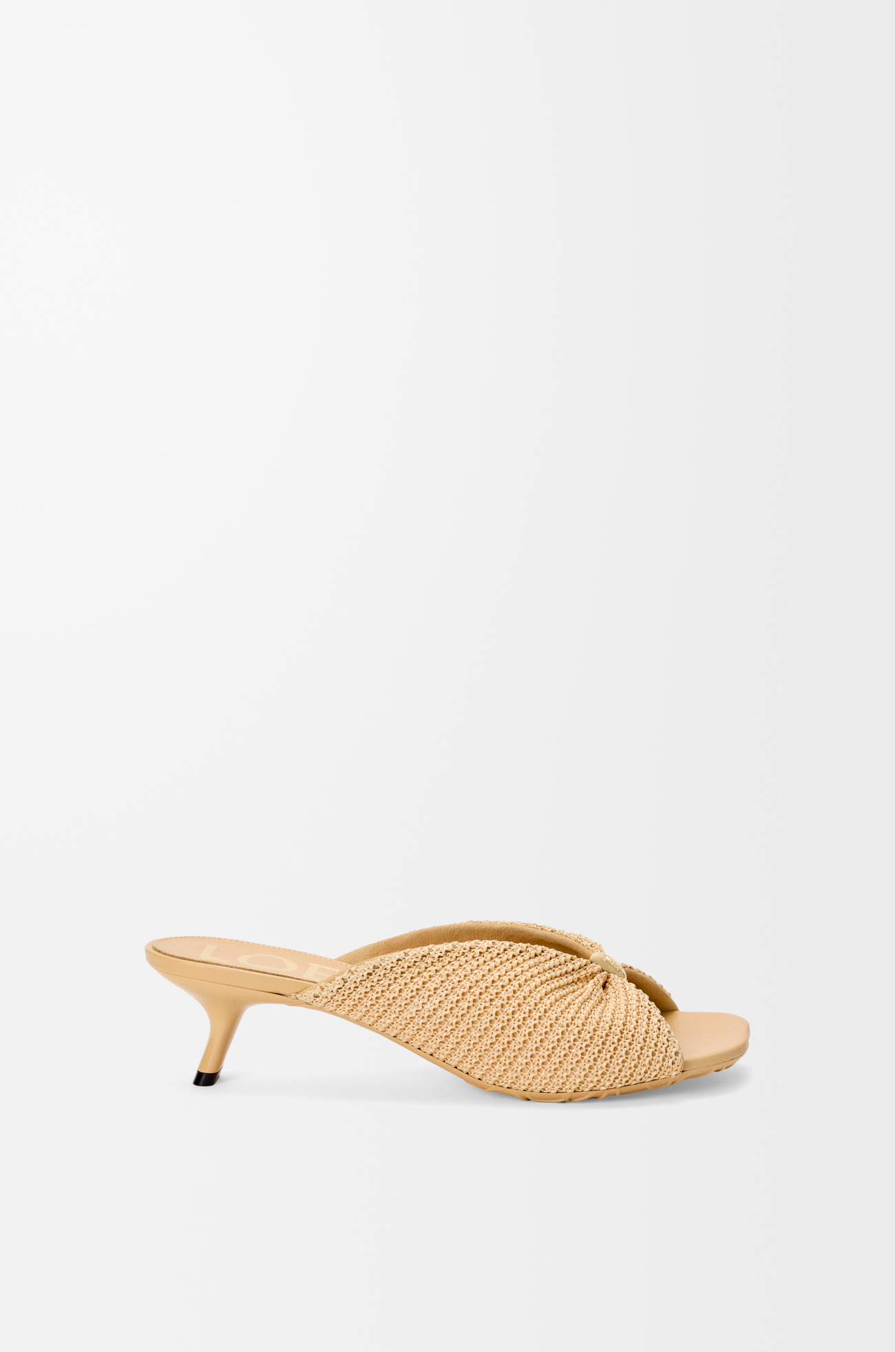 LOEWE Pebble Soft slide in raffia-effect fabric Natural