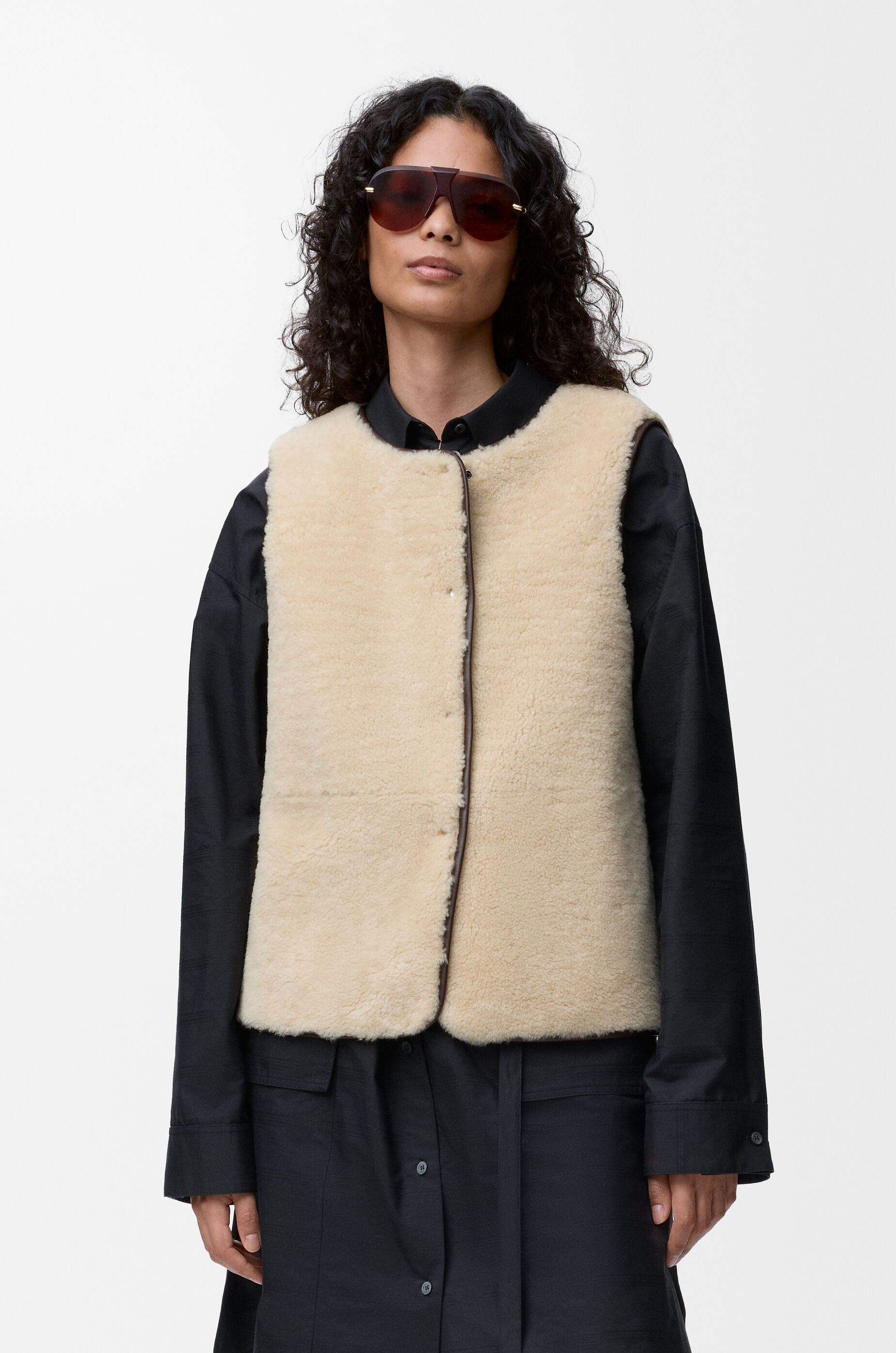 パファー（シアリング&コットンブレンド） ブラック - LOEWE