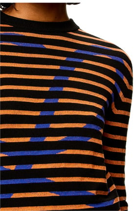 LOEWE Jersey en lana con logotipo de rayas Negro/Naranja plp_rd