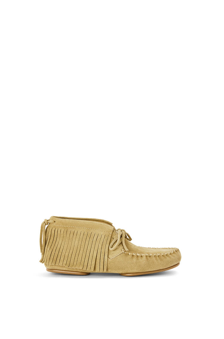 LOEWE Fringed high top loafer in suede Gold pdp_rd