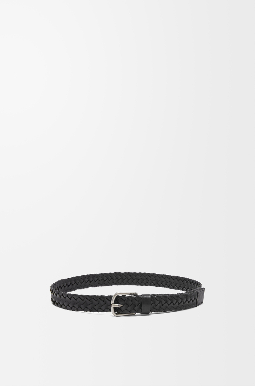 Chunky woven belt in vegetable-tanned calfskin