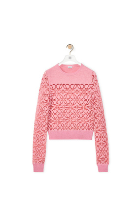 LOEWE Anagram devore sweater in wool Pink plp_rd