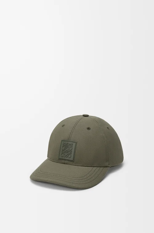 LOEWE Patch cap in canvas Khaki Green