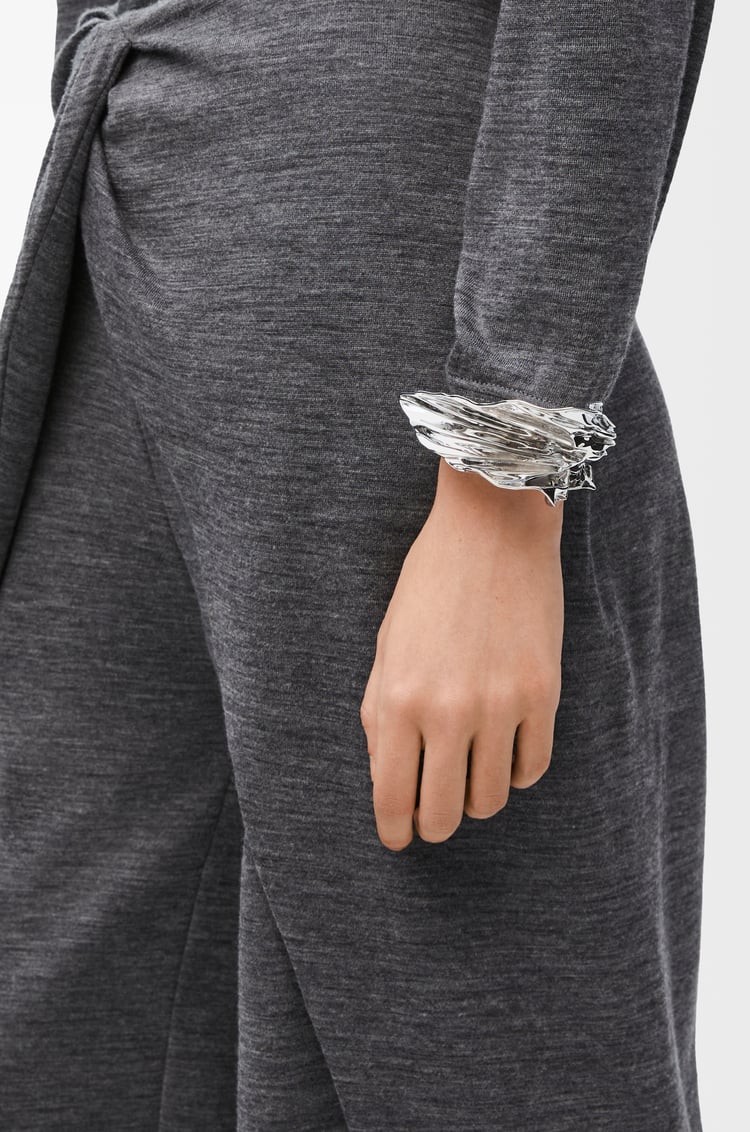 LOEWE Pleated Fan cuff in sterling silver Silver