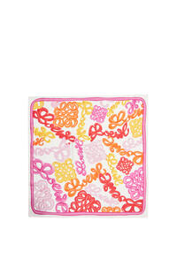 LOEWE LOEWE Anagram scarf in silk Bright Pink/Multicolor