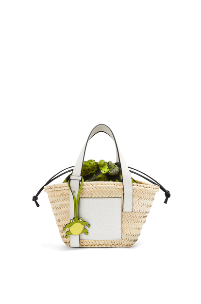 LOEWE Small Basket bag in raffia and calfskin Natural/White plp_rd