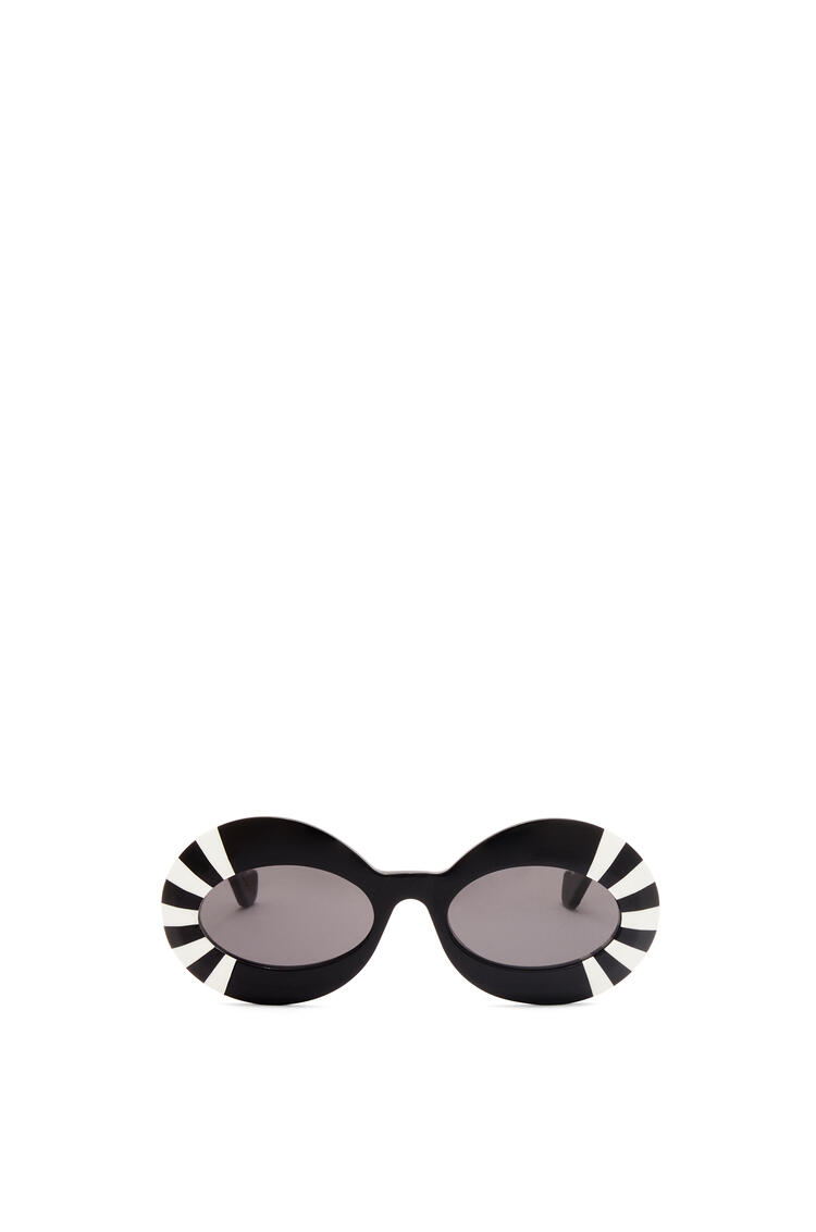 LOEWE Gafas de sol montura ovalada oversized en acetato Negro/Blanco