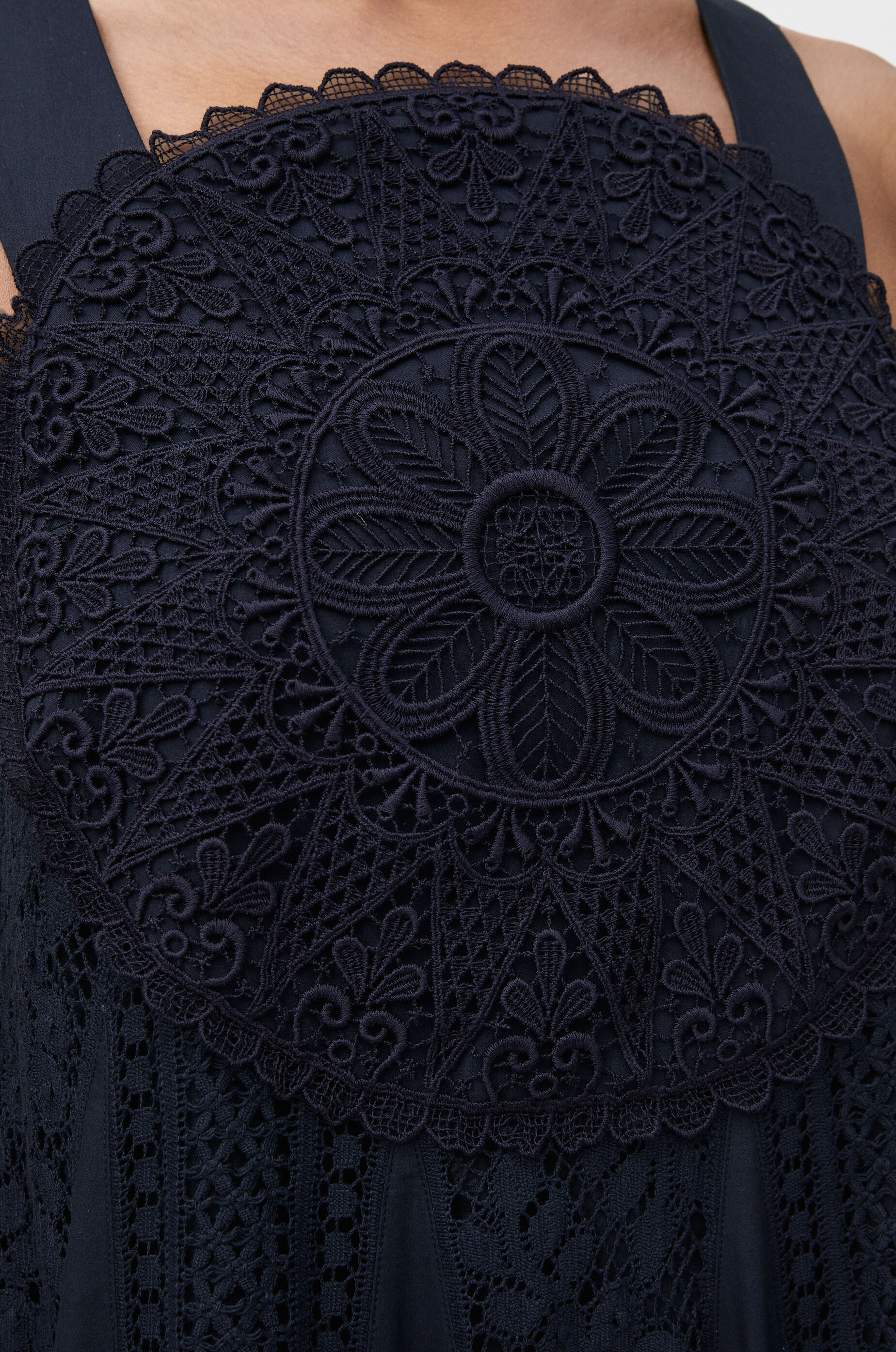 Lace dress in cotton Blue - LOEWE