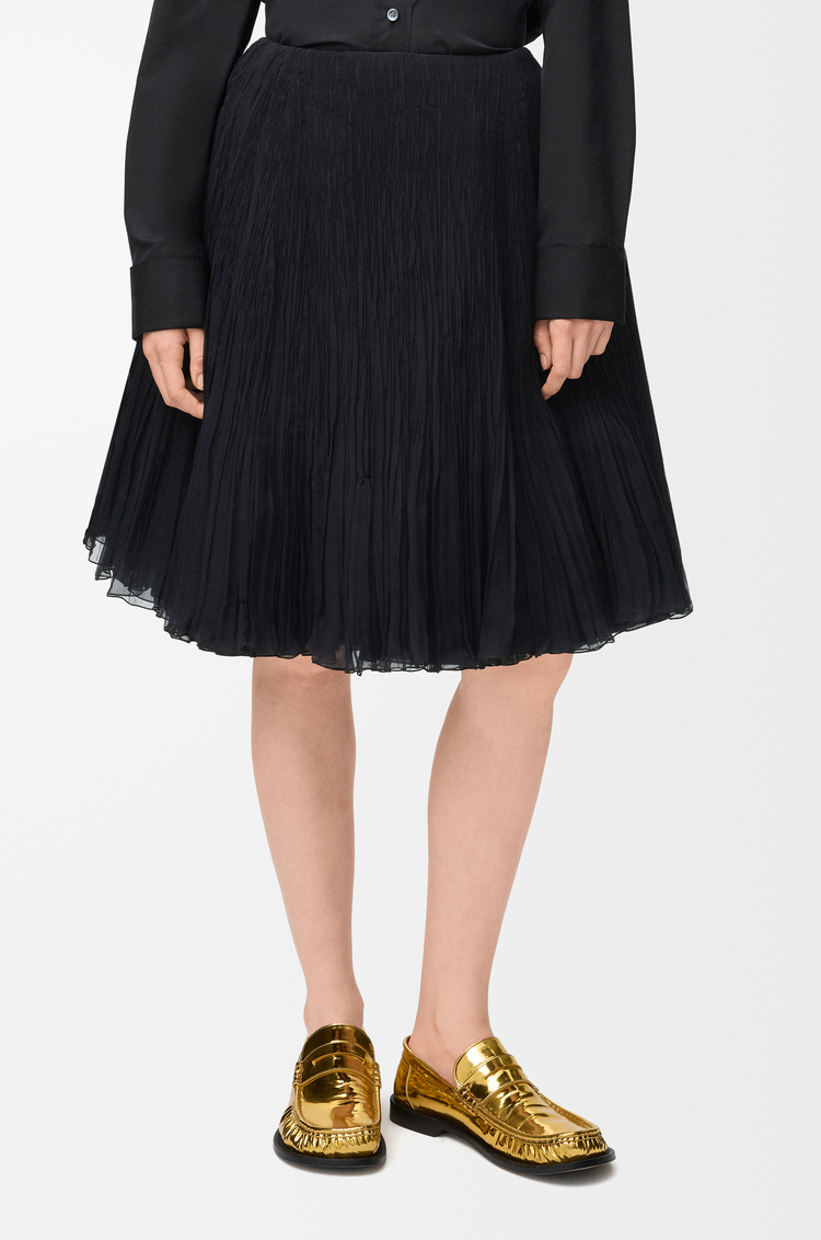 LOEWE Falda en mezcla de seda Negro