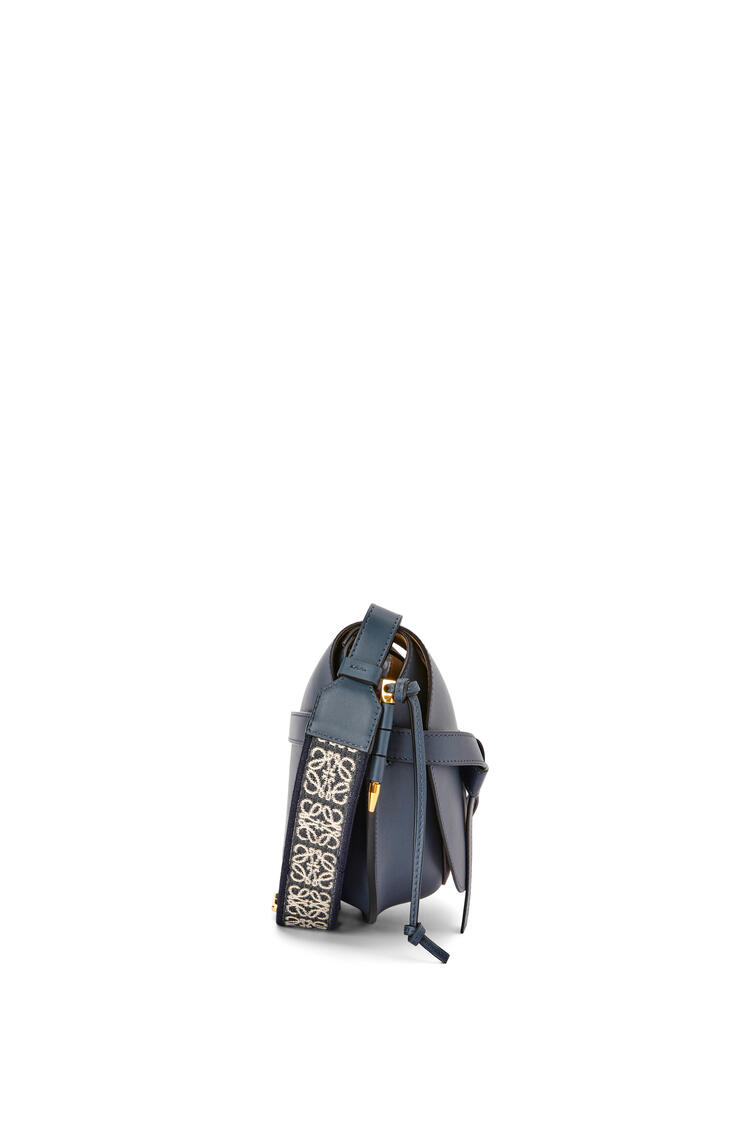LOEWE Small Gate bag in soft calfskin and jacquard Onyx Blue