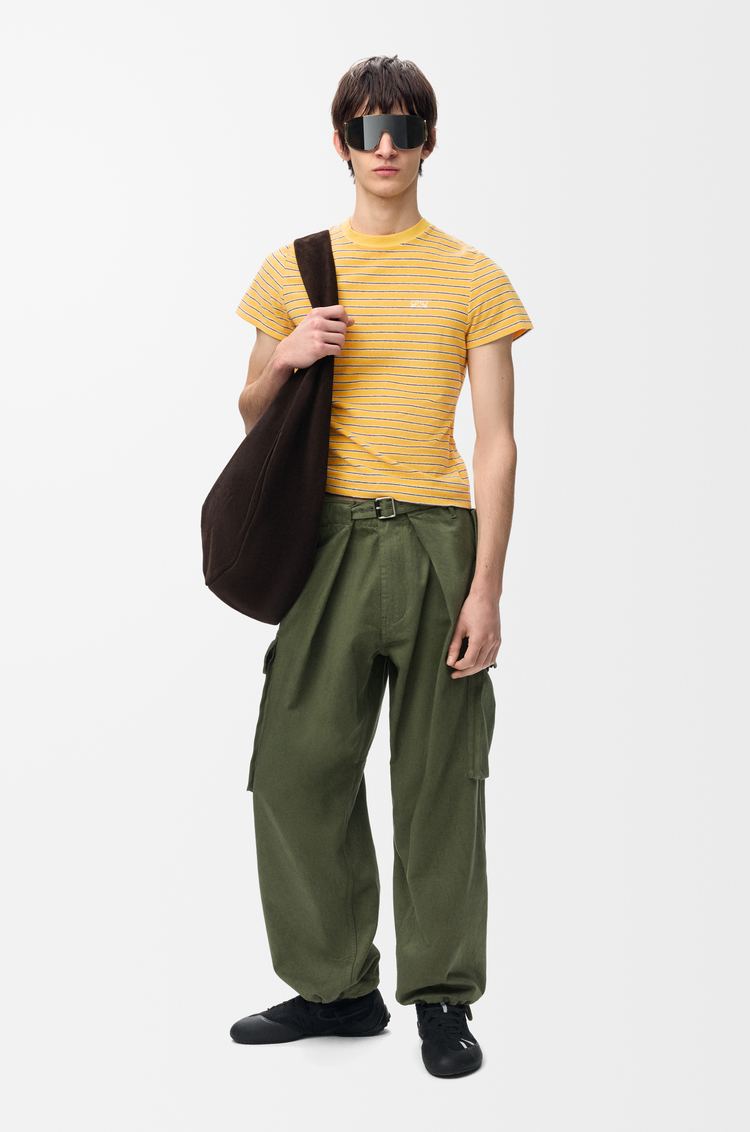 LOEWE T-shirt in cotton blend terry Yellow/Navy