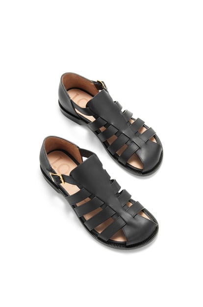 LOEWE Campo sandal in waxed calfskin Black plp_rd