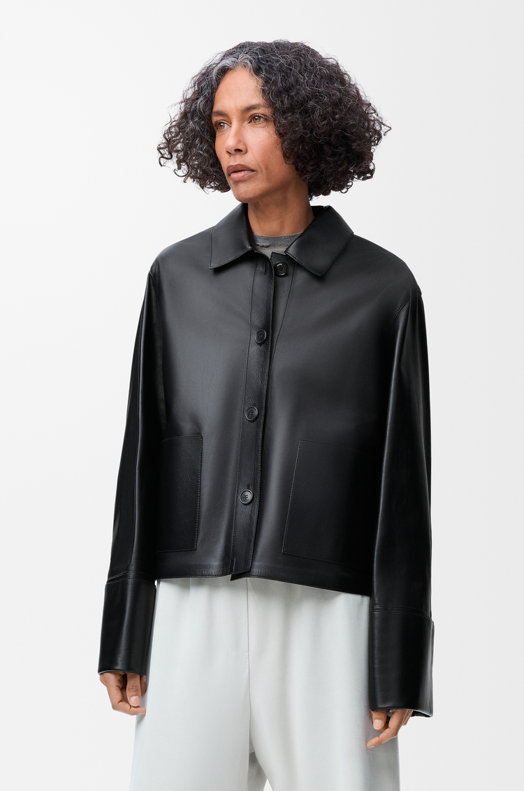LOEWE Turn-up jacket in nappa lambskin Black