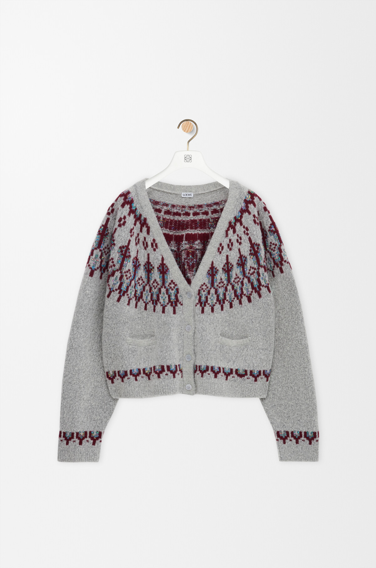 Cardigan in wool blend Grey - LOEWE International official website