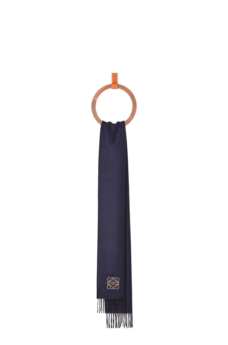 LOEWE Bicolour scarf in wool and cashmere Black/Navy Blue pdp_rd