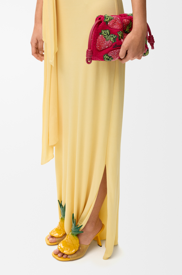 LOEWE 迷你珠飾鉤針編織 Flamenco 手拿包 紅色