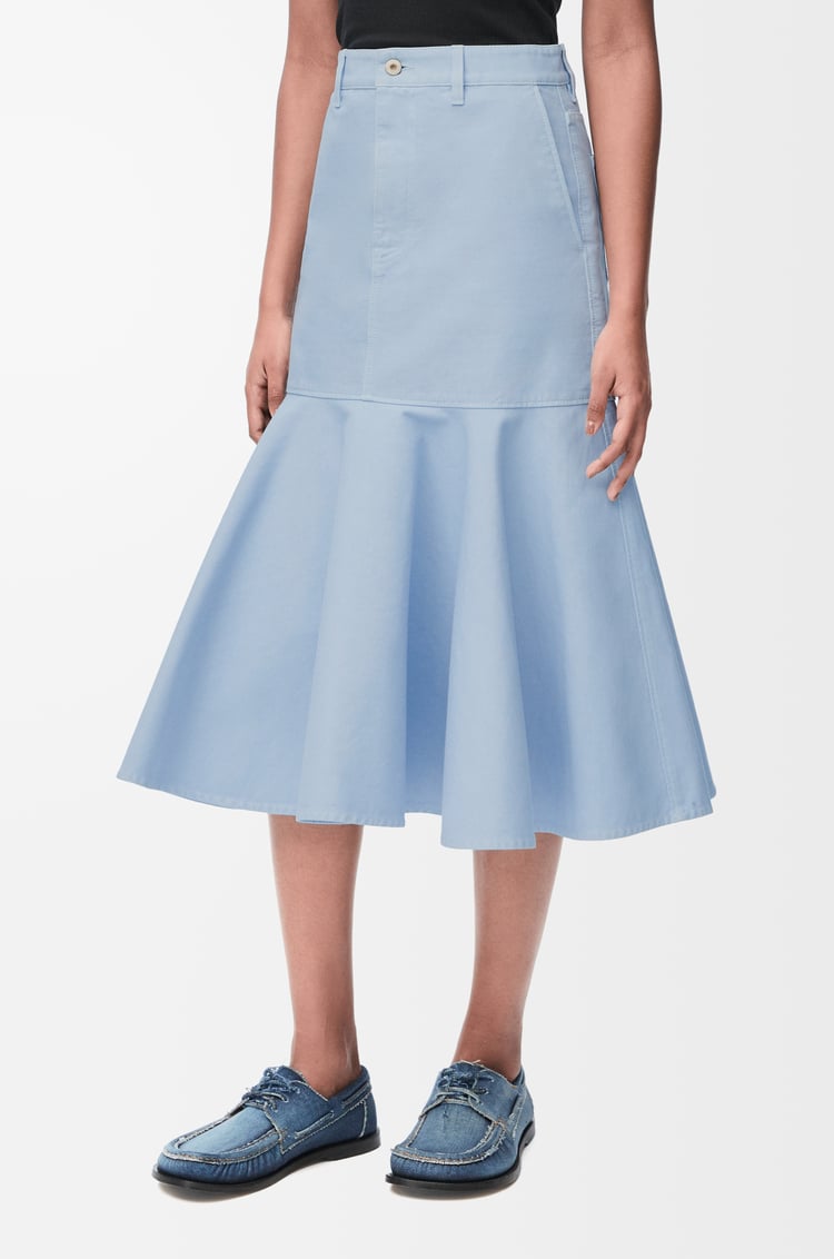 LOEWE Falda en algodón Azul Claro