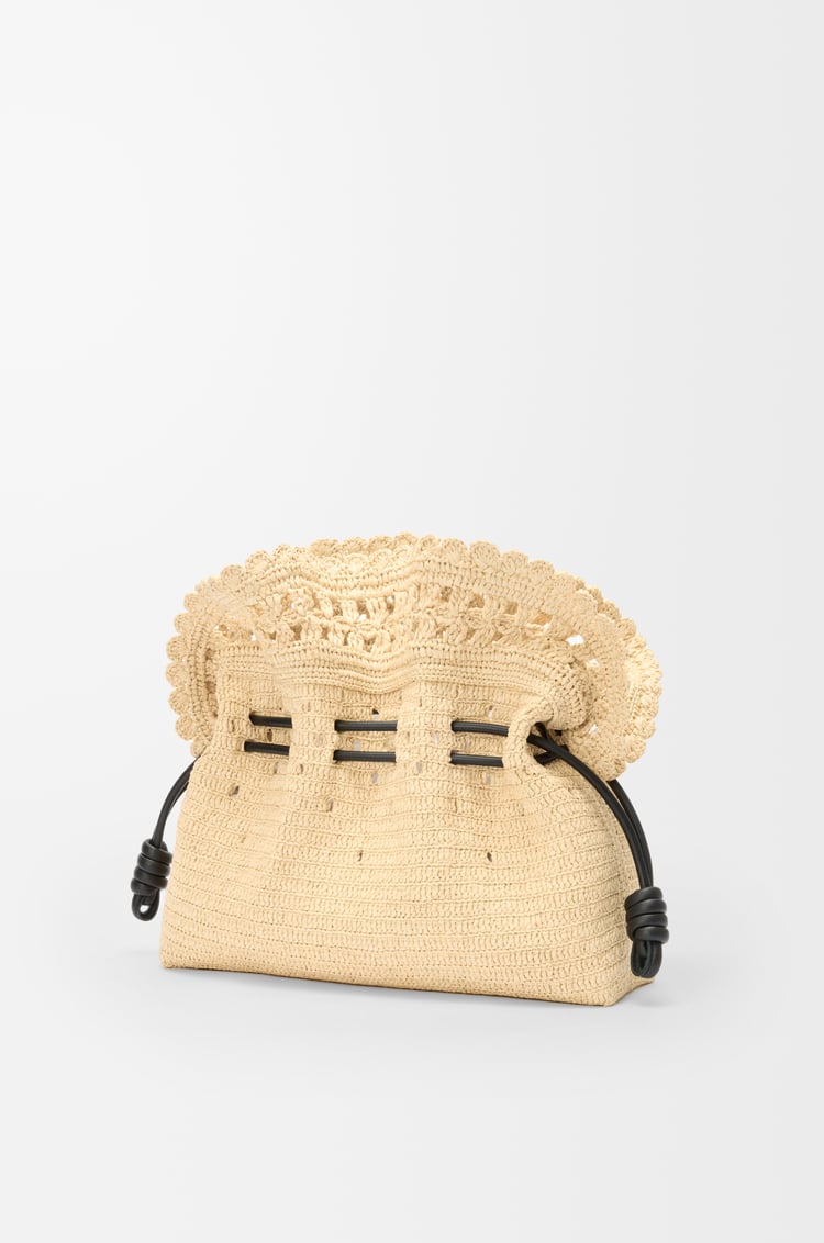 LOEWE Bolso Flamenco Clutch mediano en rafia Natural