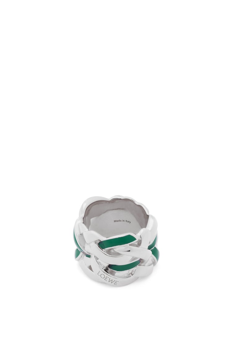 LOEWE Nest ring in sterling silver and enamel Silver/Green