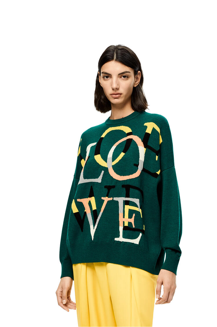 LOEWE LOEWE love sweater in wool Green/Multicolor pdp_rd