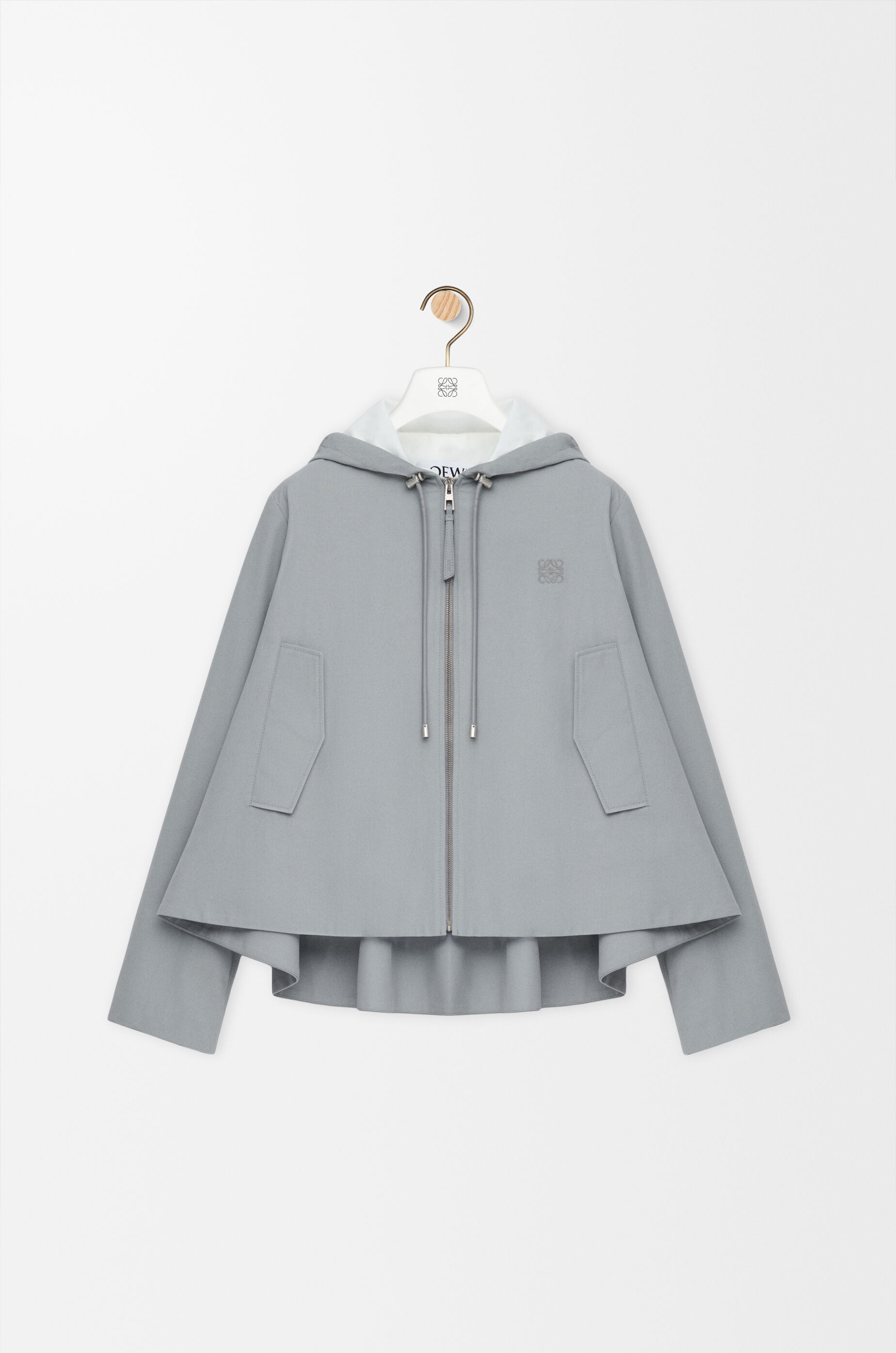 Hooded jacket in cotton Grey - LOEWE