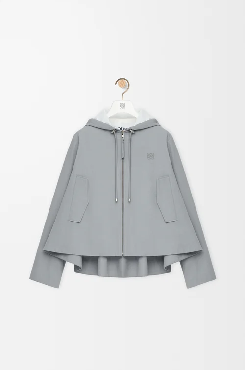 LOEWE 후드 재킷 - 코튼 라이트 그레이