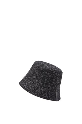 LOEWE Sombrero de pescador reversible en jacquard y nailon Antracita/Negro