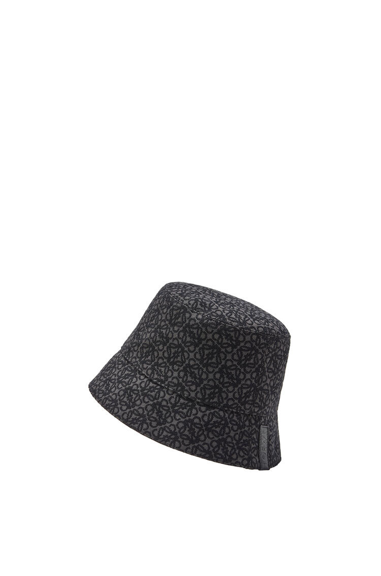 LOEWE Reversible Anagram bucket hat in jacquard and nylon Anthracite/Black pdp_rd