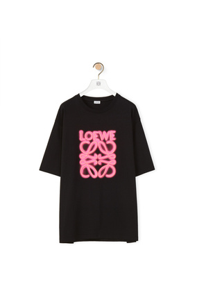 LOEWE LOEWE neon T-shirt in cotton Black/Fluo Pink plp_rd