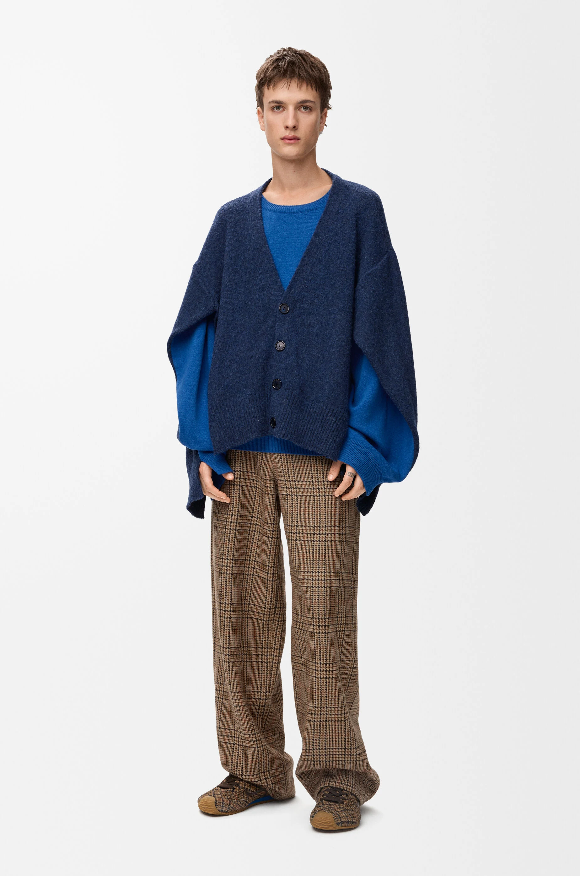 Trompe l'oeil sweater in wool Blue - LOEWE