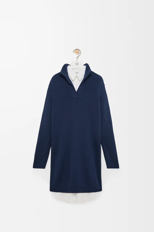 LOEWE Dress in cotton Dark Blue