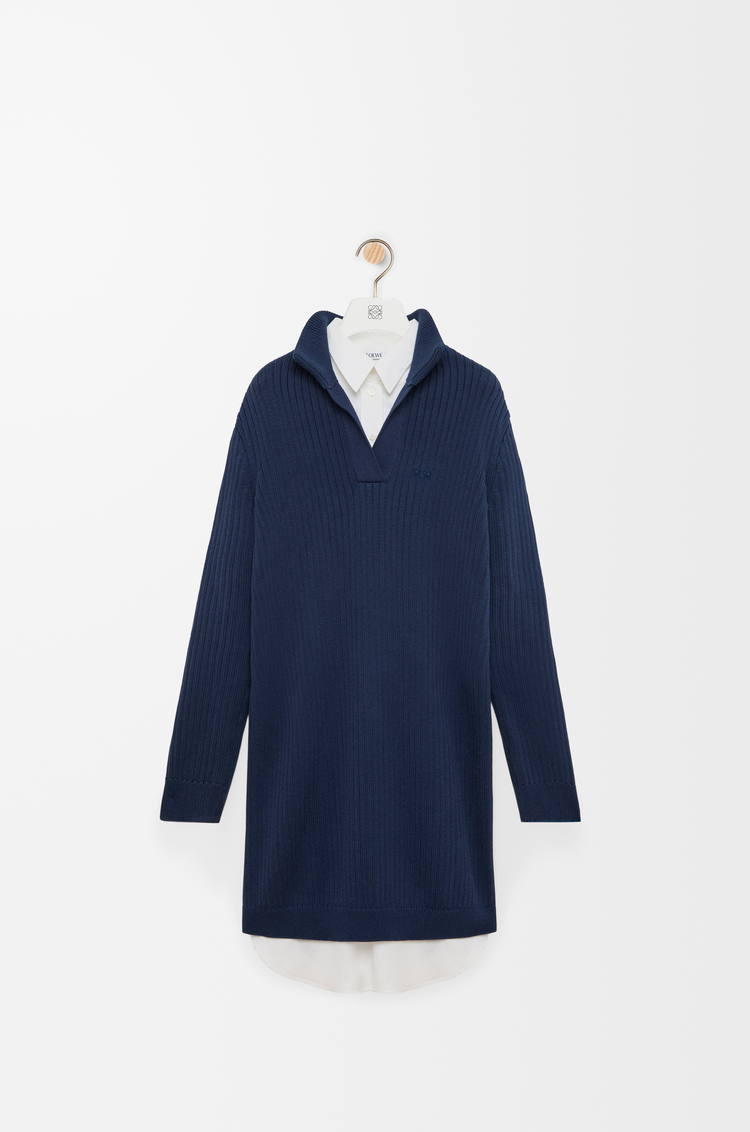 LOEWE Dress in cotton Dark Blue