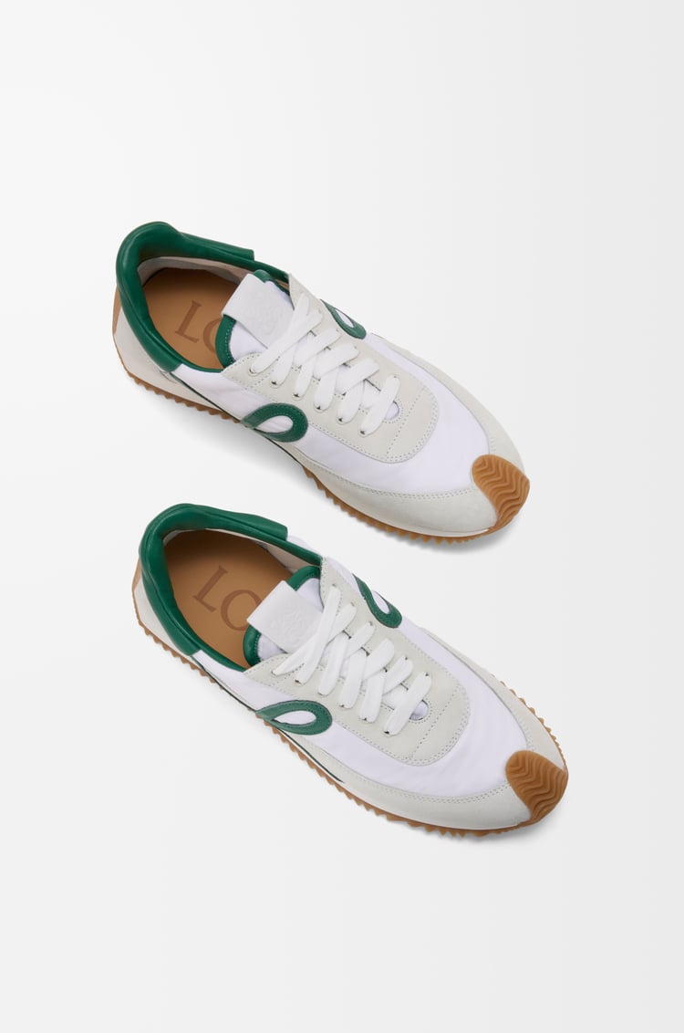LOEWE フローランナー 2.0（ナイロン&スエード） White/Dark Green