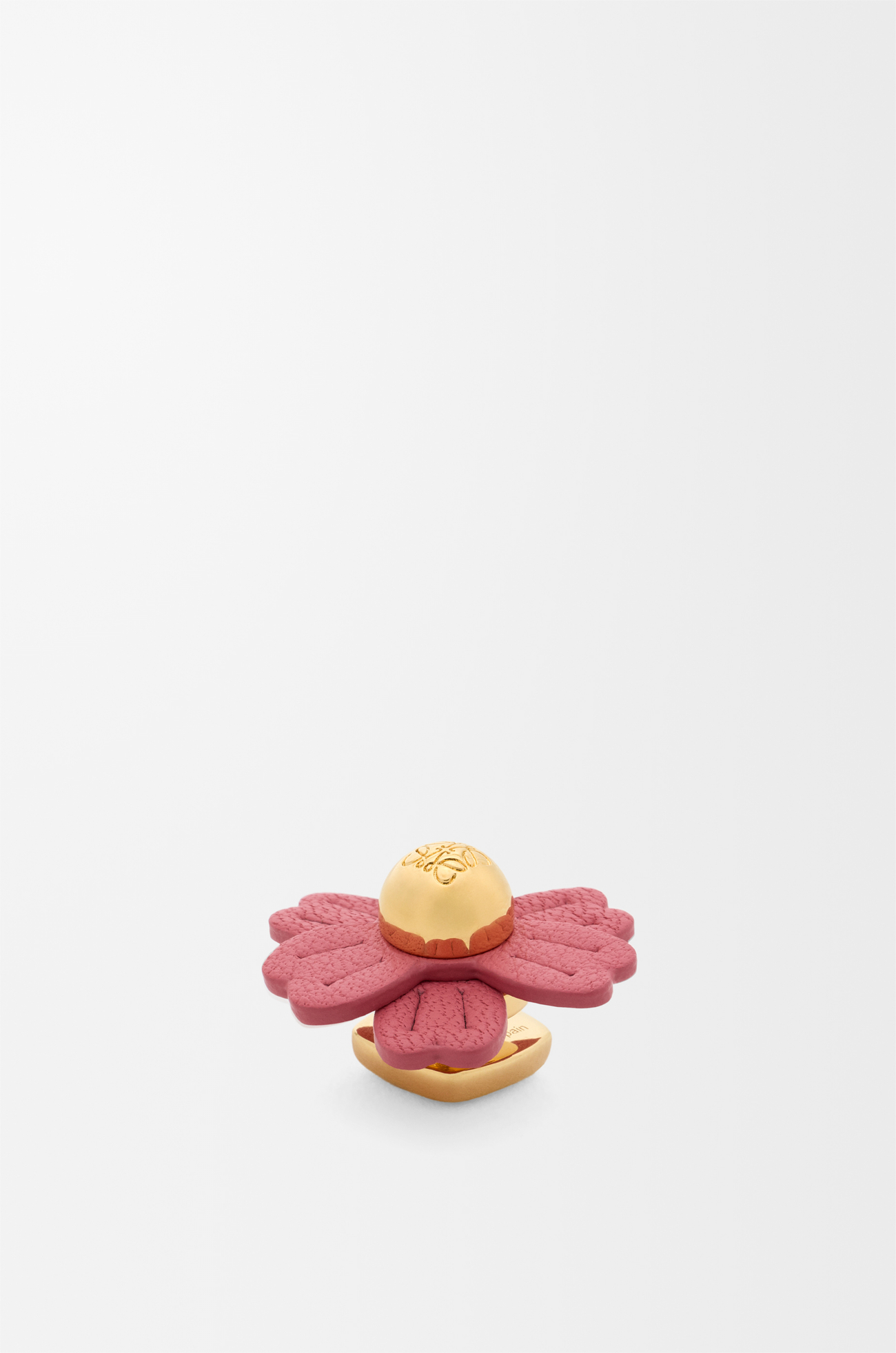 LOEWE 小牛皮花朵別針 粉紅色