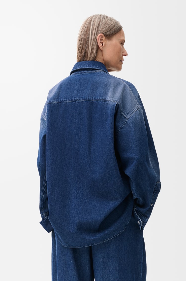 LOEWE Camisa drapeada en denim Denim